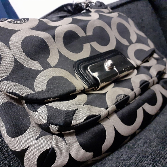 Coach 2011 KRISTIN Signature Sateen Satchel Hobo Handbag EUC - Picture 3 of 6